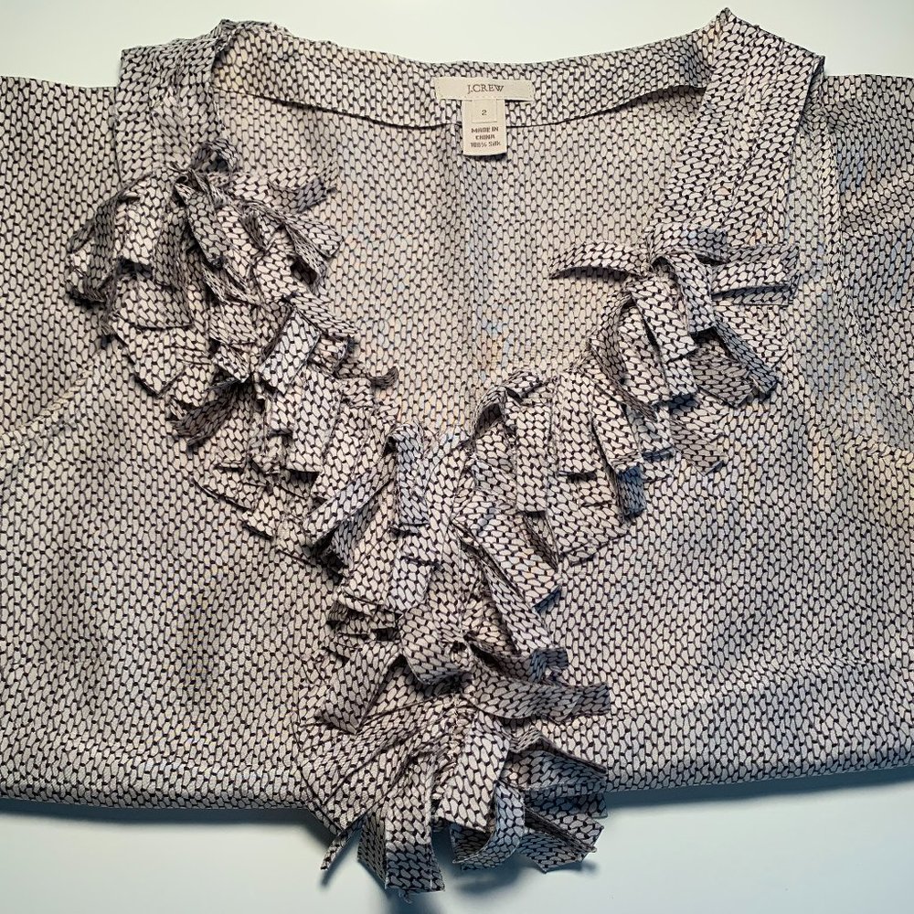 J. Crew Confetti Blouse! - Size 2, 100% Silk